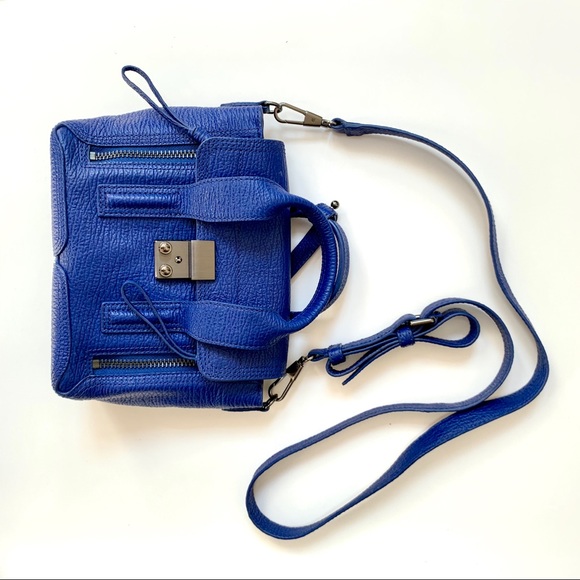 3.1 PHILLIP LIM | CLASSIC MINI PASHLI SATCHEL CROSSBODY LEATHER ELECTRIC BLUE - Picture 4 of 17